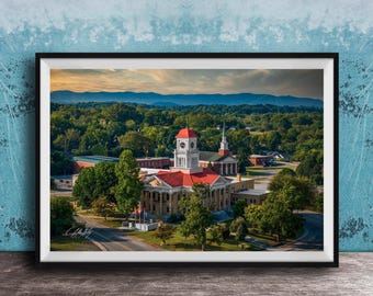 Maryville Courthouse Print: Historic Autumn View (Framed or Canvas)