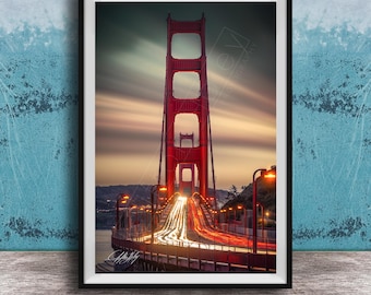 Golden Gate Bridge Art Print: San Francisco Sunrise View