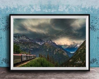 Alaska Train Wall Art: Skagway Mountains & White Pass Yukon Route