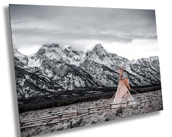 Rocky Mountains, Grand Teton, National Park, Scenic Teepee Landscape, Wyoming Travel Art Print