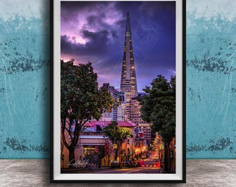 San Francisco Wall Art: Transamerica Pyramid Sunrise - Urban City View