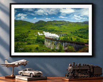Hogwarts Express Photo, Glenfinnan Viaduct Scotland Steam Train Print, Highlands Wall Art
