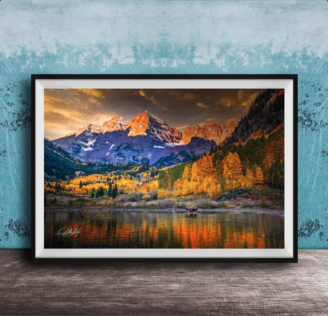 Maroon Bells autumn sunrise — National and State Parks fine art print by Clifton Haley