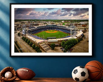 Charles Schwab Field Photo, Omaha College World Series Stadium Aerial Print, Baseball Wall Art