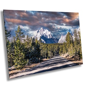 Straße zu den Tetons, Grand Teton National Park, Jackson Hole, Wyoming