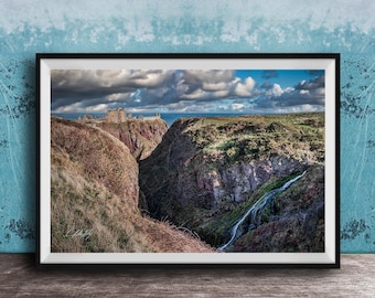 Dunnottar Castle Wall Decor: Stormy North Sea View (Made to Order)
