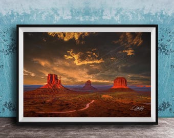 Monument Valley Sunrise Photo - Rustic Desert Wall Art