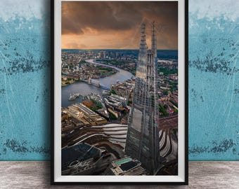 London Skyline Wall Art, Tower Bridge Sunset (Made to Order Print)