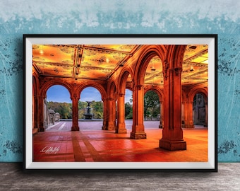 Central Park Wall Art: Bethesda Fountain at Sunrise - NYC Scene