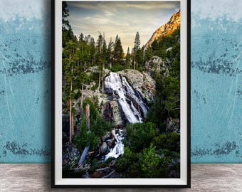Winter Waterfall Photo Print: Eagle Falls Lake Tahoe Scene