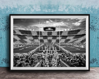 UT Vols Neyland Stadium Print: Checkerboard End Zones (Framed or Canvas Options)