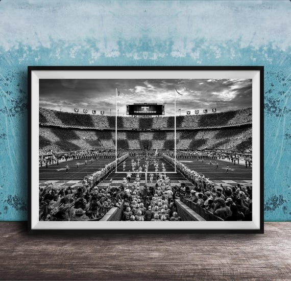 UT Vols Neyland Stadium Print: Checkerboard End Zones (Framed or Canvas Options)