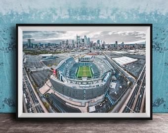 Eagles Stadium Wall Art: Philly Skyline and Lincoln Financial Field (Sunset)