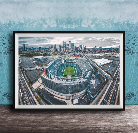 Eagles Stadium, Philly Skyline Sunset - Drone Aerial | Green Gold View