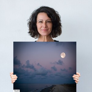 Moon Over Shoreline/Coastline Print/Canvas/Acrylic/Metal image 6