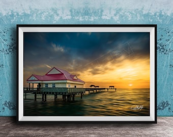 Pier 60 Sunset Wall Art - Clearwater Beach Coastal Print