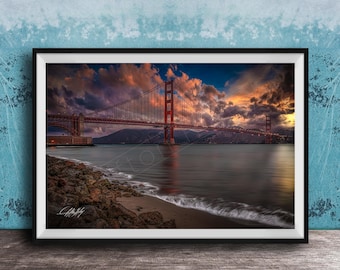Golden Gate Bridge Photo, Sunrise Glow (Fine Art Print)