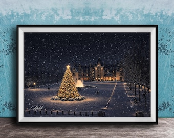 Biltmore Estate Christmas Print - Winter Snow Landscape
