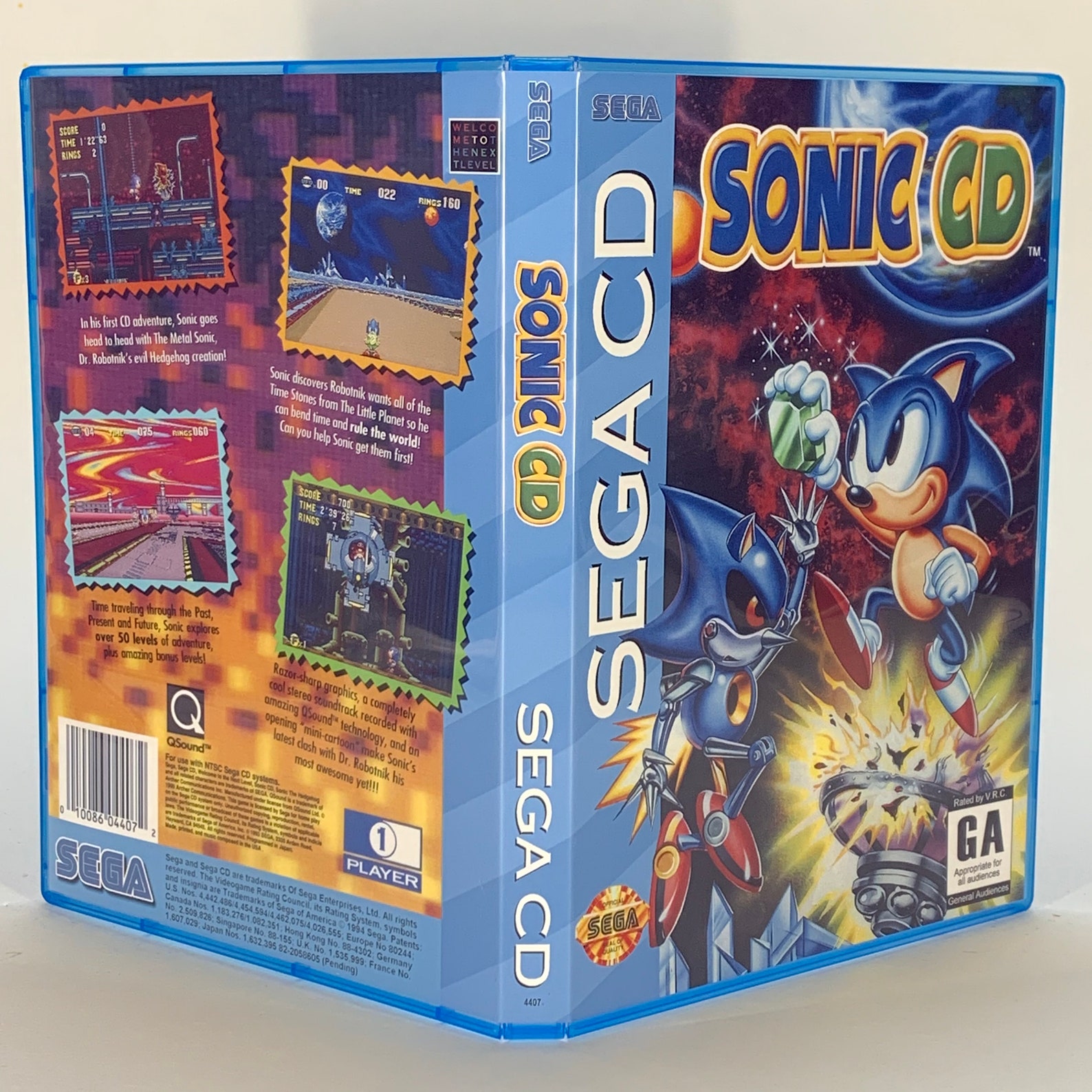 Sega CD Reproduction/Custom Case Sonic CD Etsy