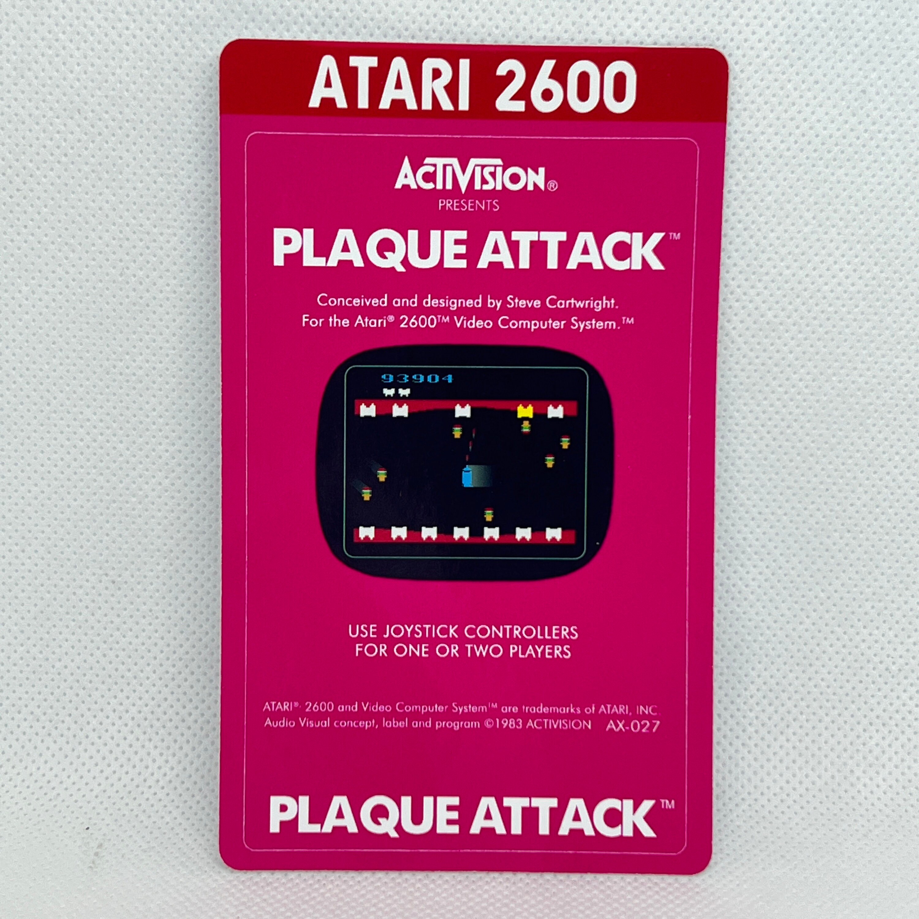 Atari 2600 Reproduction Label - Plaque Attack