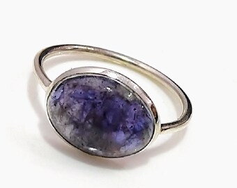 Size 6.5 U.S mughal gems & jewellery 925 Sterling Silver Ring Natural Iolite Gemstone Fine Jewelry Ring for Ladies Size 6.5 U.S mughal gems & jewellery 925 Sterling Silver Ring Natural Iolite Gemstone Fine Jewelry Ring for Ladies