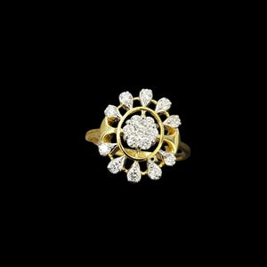 18K Gold Diamond Flower Ring: 0.49 CT Floral Engagement Ring, IGI Certified Ring,  Diamond 18K Gold Ring, Diamond Jewelry, Anniversary Gift
