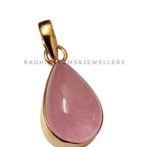 Pingente de Morganita de Pêra, Colar de Morganita de Pêra de Prata Esterlina 925, Colar de Morganita de Pêssego, Colar de Ouro Rosa, Pingente de Morganita Natural