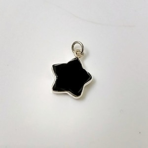 Natural Black Star Pendant, Black Onyx Star Pendant, STAR Pendant Charm , Handmade 925 Sterling Silver Pendant, Gift Charm Pendant