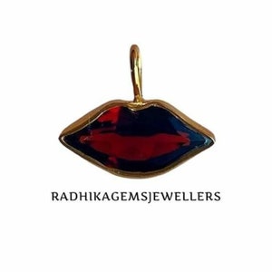 Natural Red Garnet Lips Pendant, Garnet Lips Kiss Pendant, Available in all Gemstone, Handmade, Gift pendant