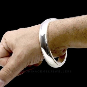 Men Silver Bracelet Cuff, 925 Sterling Silver Cuff Bracelet for Men, Solid Silver Bangle, Handmade Men’s Cuff, Kada Style Bracelet, Gift Him