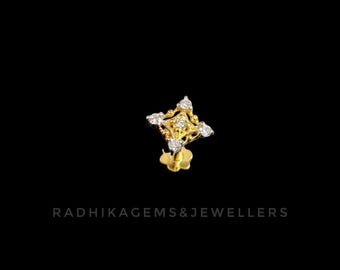 Diamond Gold Nose Stud, 14K & 18K Solid Gold Nose Pin, Minimal Diamond Nose Jewelry, Everyday Luxury, Anniversary, Birthday Gift For Her