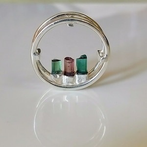 Raw Tourmaline Pendant, Natural AAA+ Tourmaline  Pencil Pendant, Tourmaline Necklace, Pink Tourmaline 925 Sterling Silver Pendant, Gift