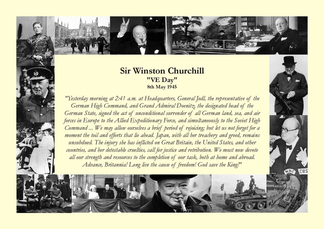 Winston Churchill ve Day Speech 8th May 1945 Etsy Winston Churchill ve Day Speech 8th May 1945 Etsy