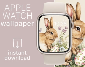 Easter Apple Watch Wallpaper | Apple Watch Easter Watch Face | Beatrix Potter Style Bunny Drawing Hand Sketch