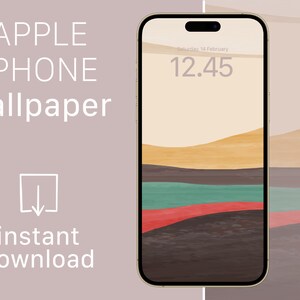 iPhone Wallpaper Digital Download Moderne abstrakte Malerei Kunstwerk Elegant Neutral Hohe Auflösung iOS Lock Screen Art | Ästhetische Tapete