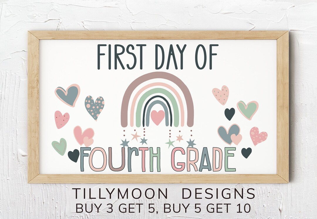 Samsung Frame TV First Day of Fourth Grade School 4th Frame TV Art ...