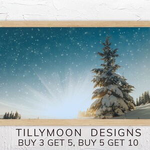 Frame TV Art Winter Snow Conifer Sunrise Samsung Frame TV Art for Christmas or Winter TV Digital Art Instant Download