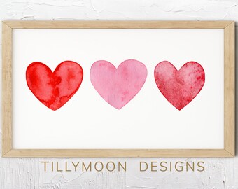 Samsung Frame Tv Art Valentine | Watercolor Heart Love Digital Art for TV| Valentine's Day | Frame TV Art LG Art