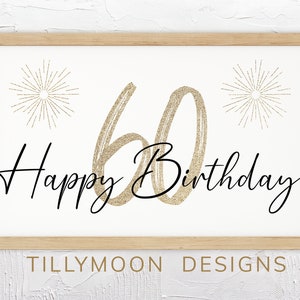 60th Birthday Art Samsung Frame TV Art Birthday 60 Years Old | Happy Birthday Frame TV Modern Birthday Art for The Frame TV