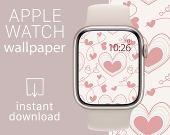 Tapeta na Walentynki Apple Watch Love Heart | Apple Watch Tarcza Serce Wzór Tapeta na Tarcze Smart Watch