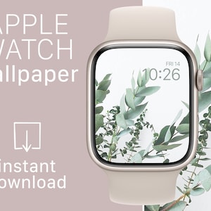 Sfondo per Apple Watch da donna / Bellissime foglie di eucalipto botanico / Foglie per il quadrante di Apple Watch