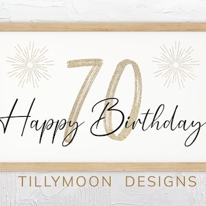 70th Birthday Art Samsung Frame TV Art Birthday 70 Years Old | Happy Birthday Frame TV Modern Birthday Art for The Frame TV