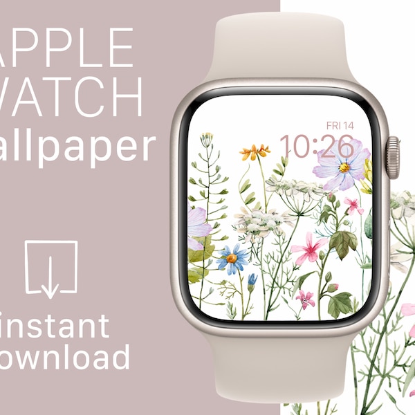 Apple Watch Wallpaper Spring Flowers | Apple Watch Face Floral Botanical Wallpaper for Smart Watch Faces