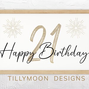21st Birthday Art Samsung Frame TV Art Birthday 21 Years Old | Happy Birthday Frame TV Modern Birthday Art for The Frame TV