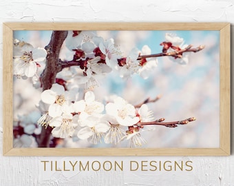 Frame TV Art Spring Flowers | Apricot Blossom Flowers Art for Samsung Frame TV | Floral Art for TV Digital Download | Frame Tv Art Flowers