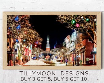 Samsung TV Christmas Art Christmas Village Lights Samsung Frame TV Art Download Winter Christmas Art