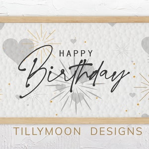 Samsung Frame Tv Art Birthday | Happy Birthday Frame TV Modern Birthday Art for The Frame TV
