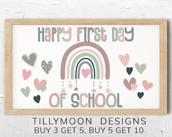 First Day of School Samsung Frame TV Art 4K, Back to School Frame TV Digital Download