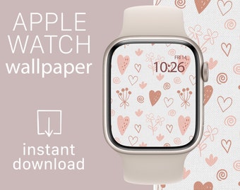 Tapeta na Apple Watch Valentines Love Heart | Tapeta na Apple Watch z wzorem serca na tarcze Smart Watch