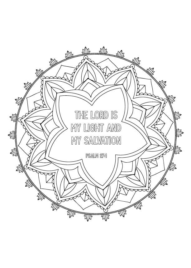 Psalm 27:1 Bible Colouring Page Printable PDF | Etsy